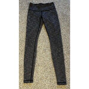 Lululemon Wunder Under Leggings Sz 4 Textured Black White